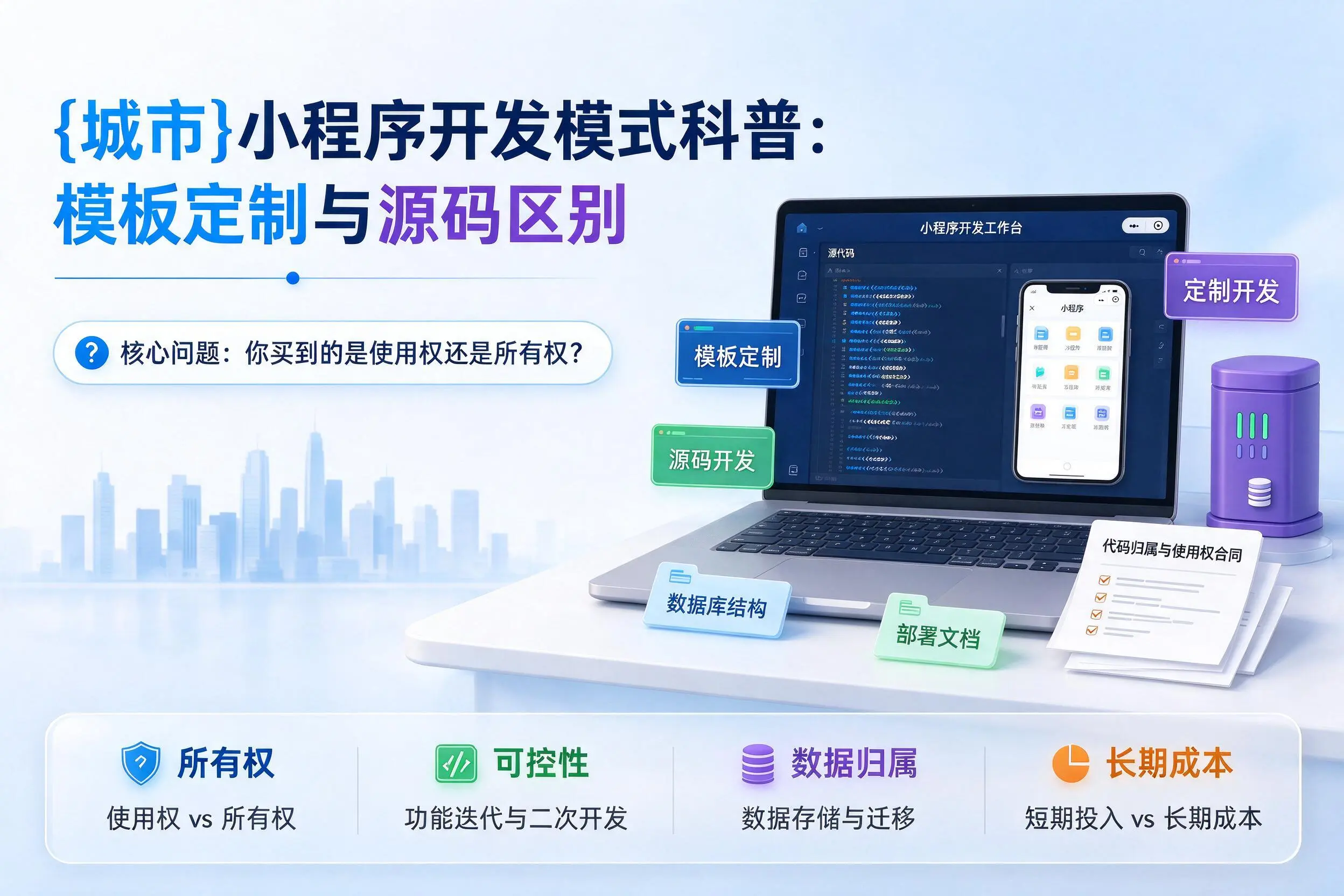 六盘水小程序开发模式科普:模板定制与源码区别