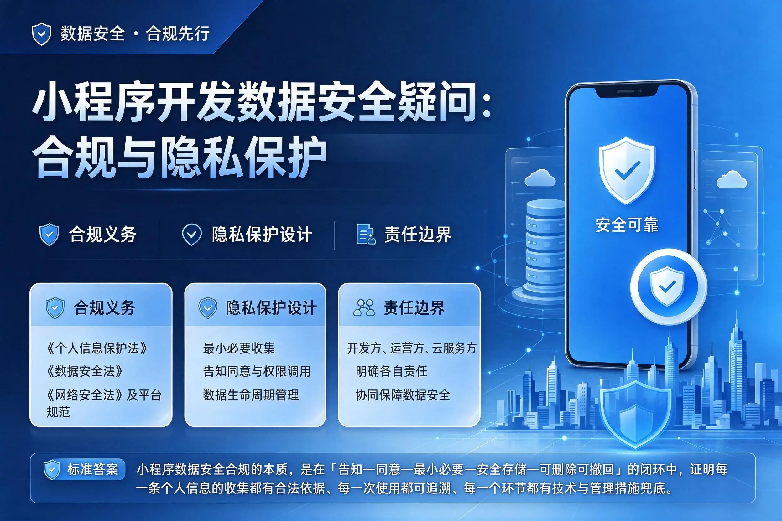 六盘水小程序开发数据安全疑问:合规与隐私保护