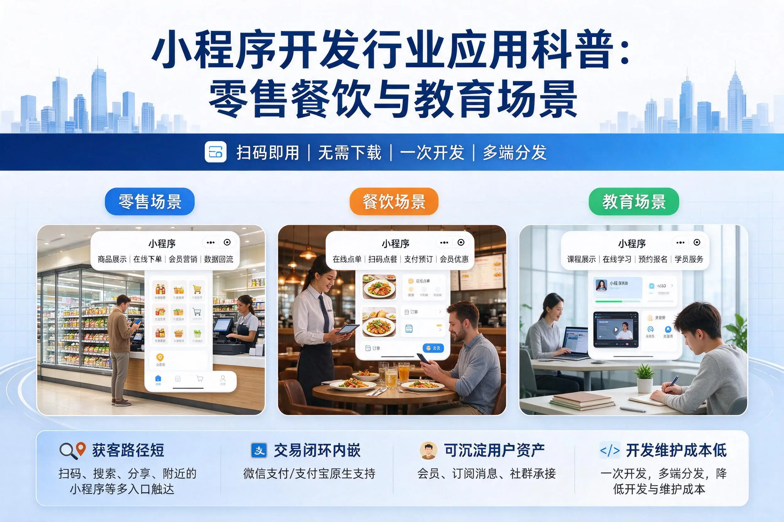 六盘水小程序开发行业应用科普：零售餐饮与教育场景
