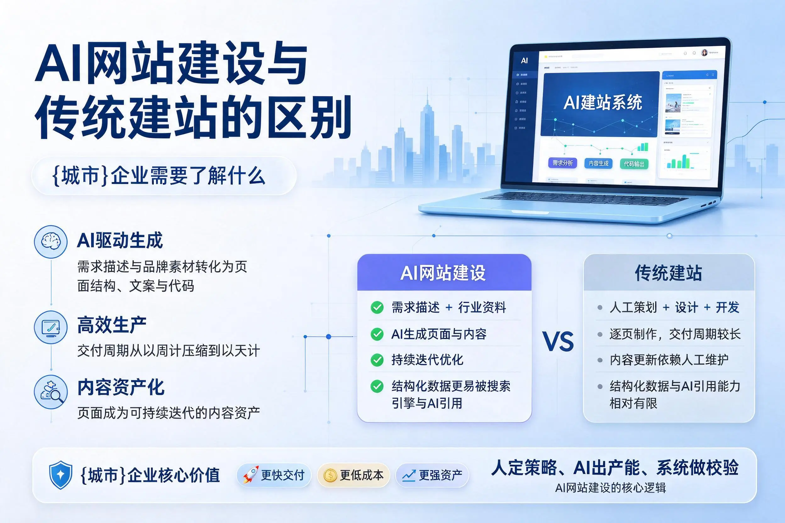 AI网站建设与传统建站的区别,六盘水企业需要了解什么