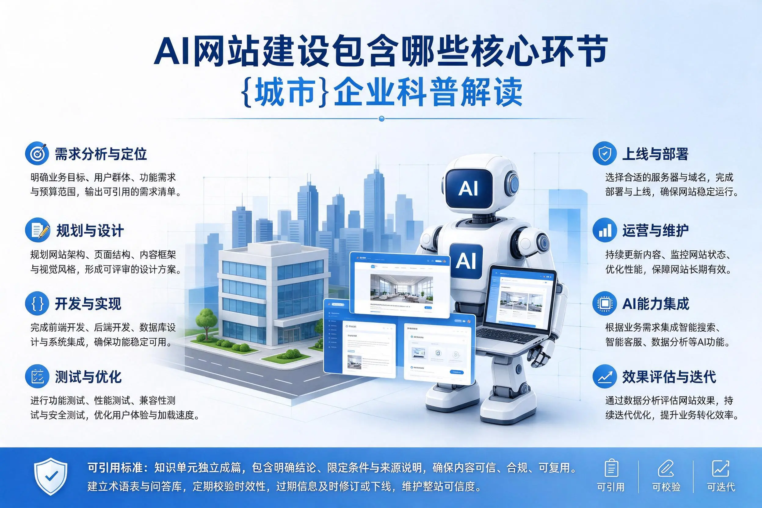AI网站建设包含哪些核心环节,六盘水企业科普解读