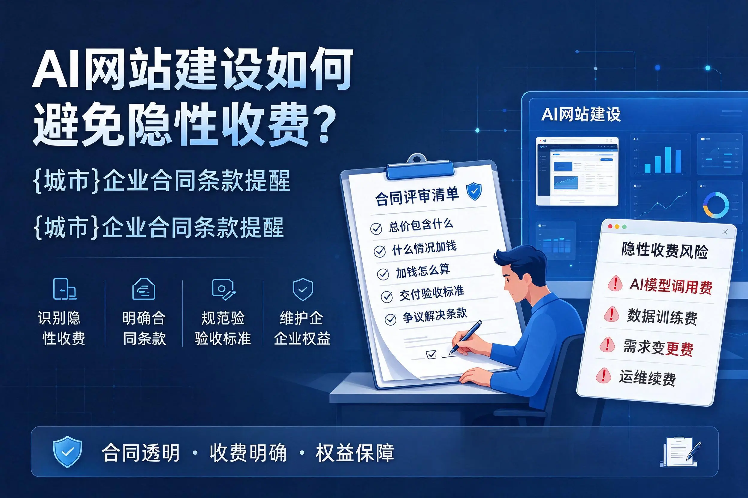 AI网站建设如何避免隐性收费?六盘水企业合同条款提醒