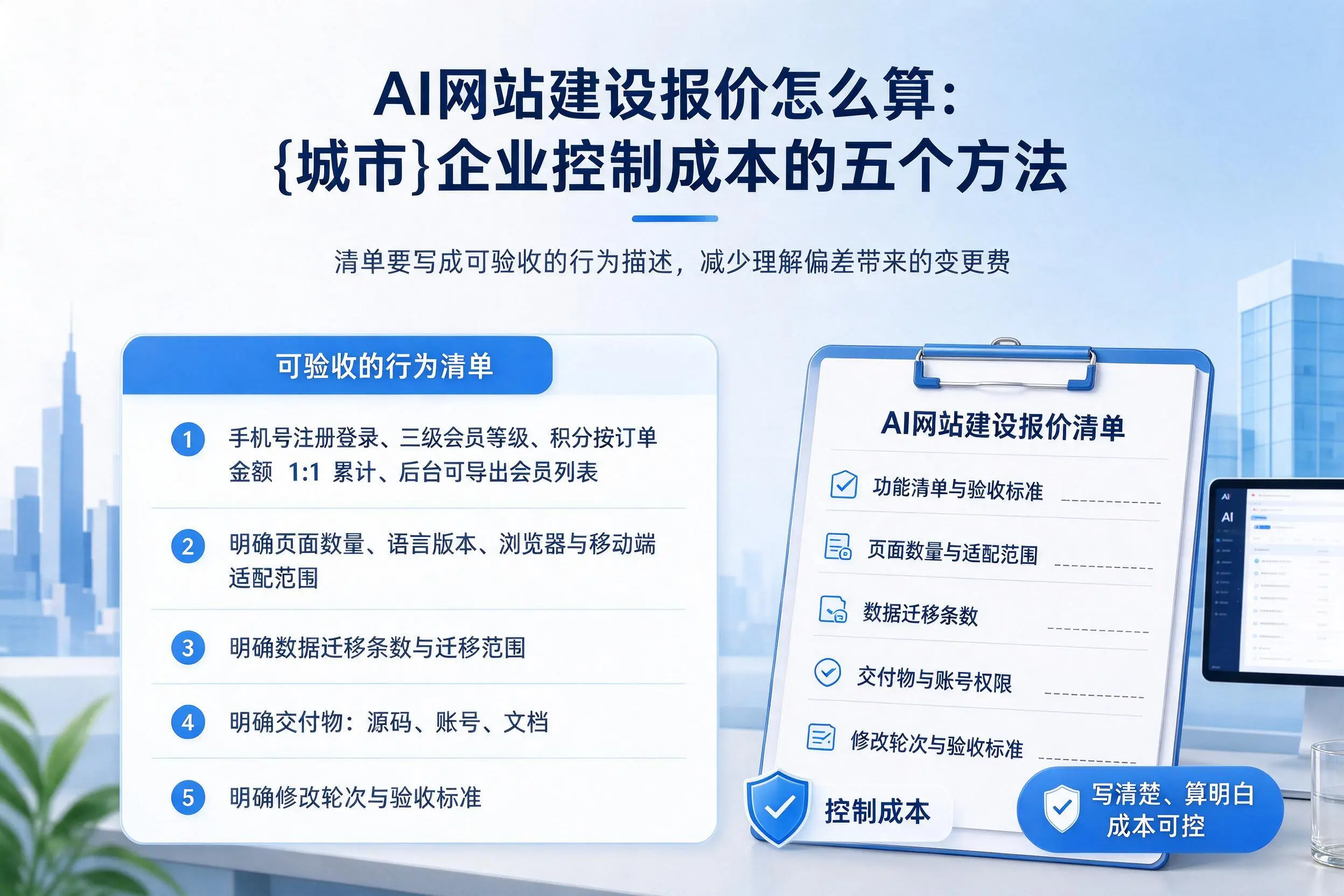 AI网站建设报价怎么算:六盘水企业控制成本的五个方法