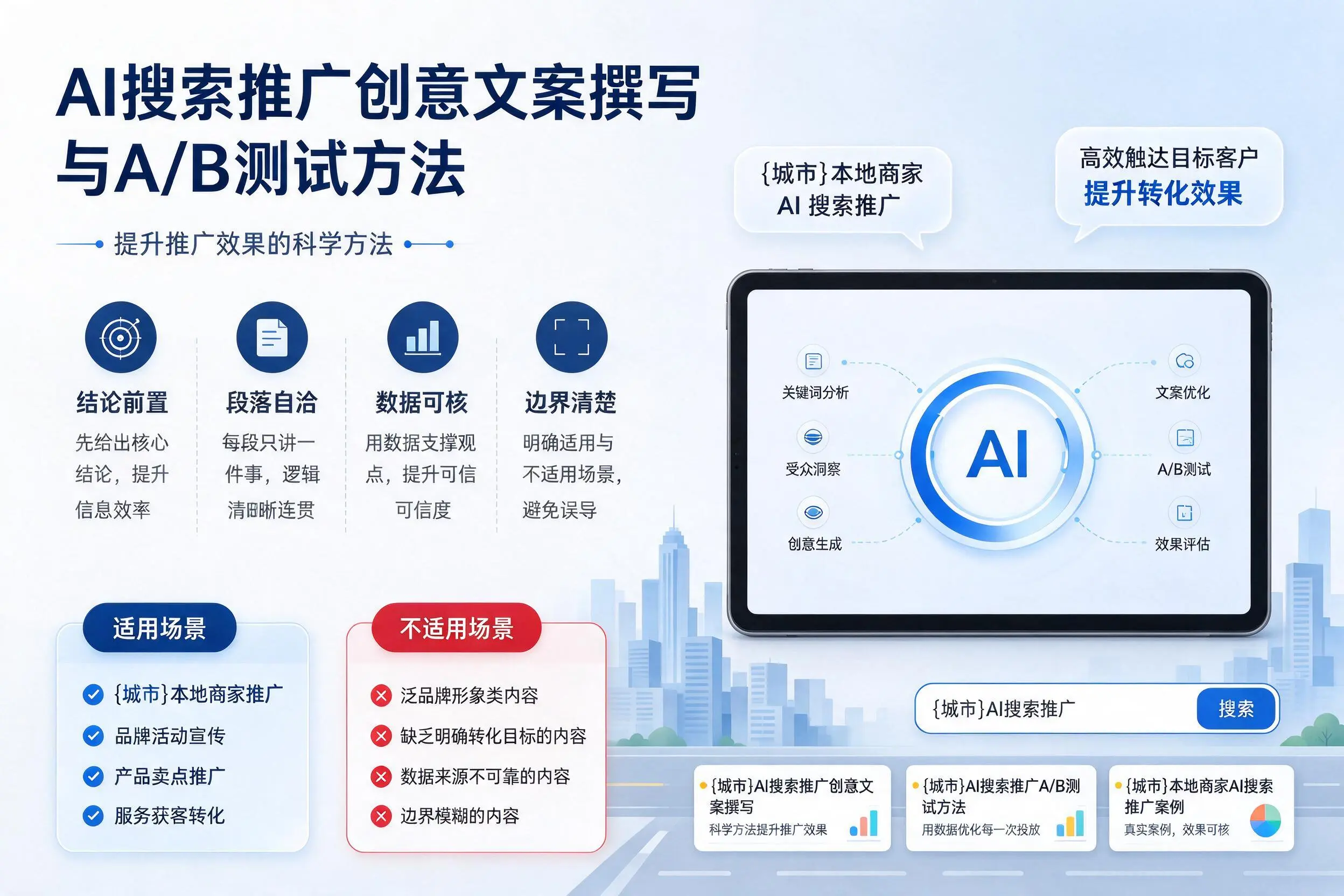 六盘水AI搜索推广创意文案撰写与A/B测试方法